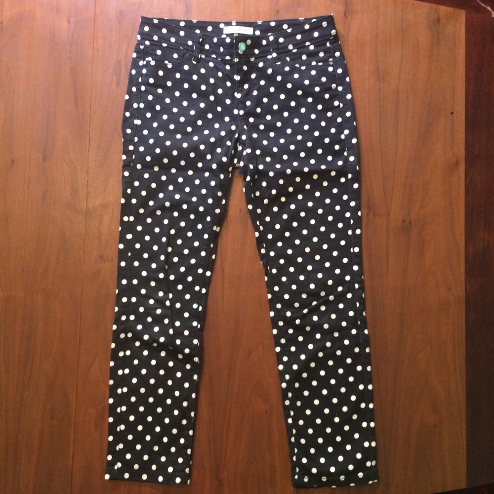 WHBM Blanc Skinny Stretch Polkadot Jeans